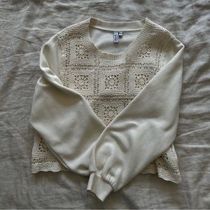 Other Stories Crochet Sweatshirt